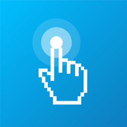 pixel computer cursor push button sign vector image