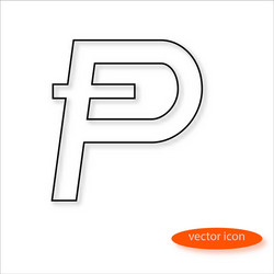 Potcoin cryptocurrency symbol in thin line casting vector