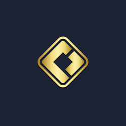 Shape line geometry rhombus gold logo Royalty Free Vector