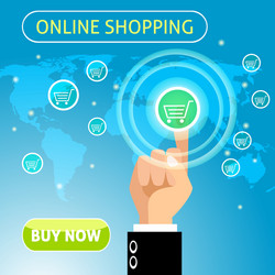 Buy now online shopping concept vector