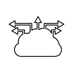 cloud computing data icon line outline design vector image