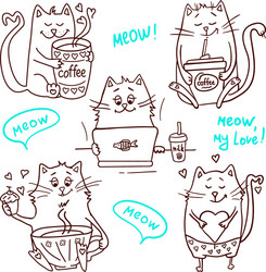 Cute cats set 2 vector