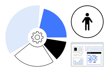 data-driven user insights through analytics vector image