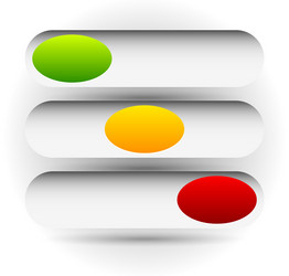 power buttons switches with 3 states simple ui vector image