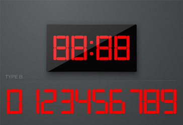 Digital Clock Display - Red Numbers vector image