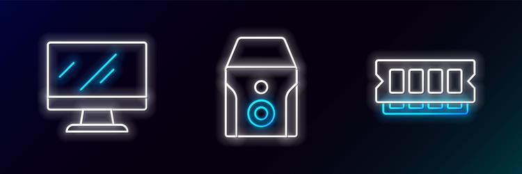 set line ram random access memory computer vector image