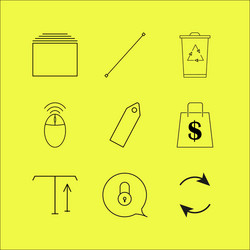 web linear icon set simple outline icons vector image