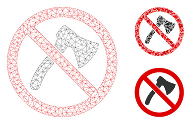 No axe mesh wire frame model and triangle vector