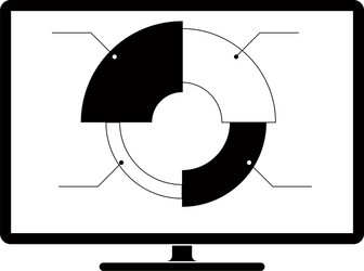 pie chart graph on a computer screen vector image