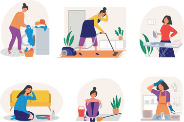 Daily life man people in everyday routine Vector Image