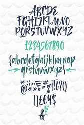 handwritten script font brush vector image