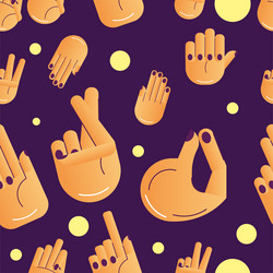 Seamless pattern background with different hand vector