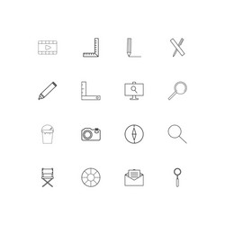 creative process and design linear thin icons set vector image