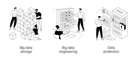 Database security abstract concept vector