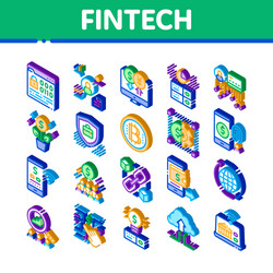 fintech innovation isometric icons set vector