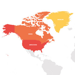 north america region map countries in northern Vector Image