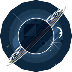 planet saturn with rings vector