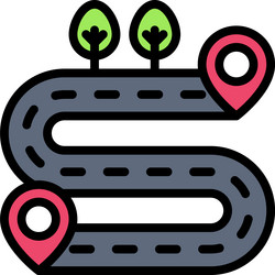 road route icon location map and navigation vector image