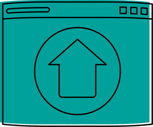 website or tab with upwards arrow icon image vector image