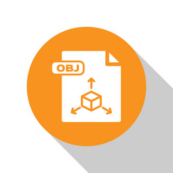 white obj file document download button icon vector image