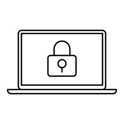 laptop computer with padlock icon vector