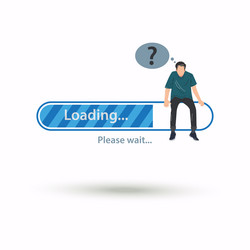 Man sitting on loading bar waiting file vector