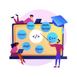 Programming languages learning concept metaphor vector