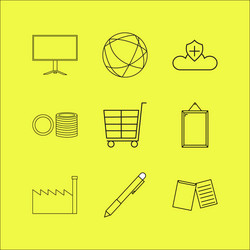 web linear icon set simple outline icons vector image