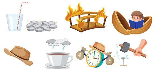 collection of various objects and abstract ideas vector image