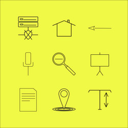 web linear icon set simple outline icons vector image