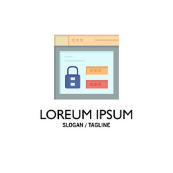 browser web lock code business logo template flat vector image