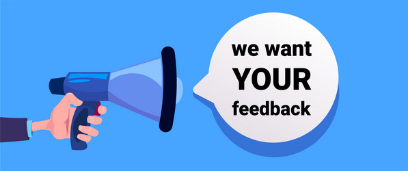 Feedback Banner - Hand Holding Megaphone vector