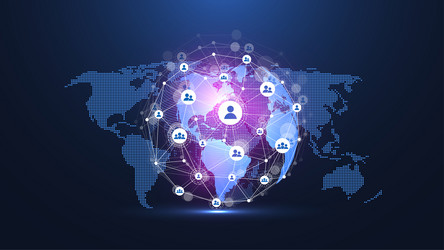 global network connection concept big data vector image
