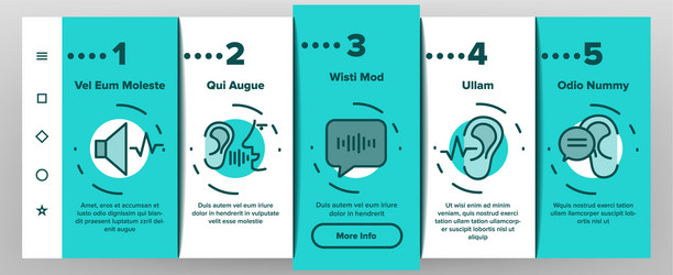 Hear sound aid tool onboarding icons set vector