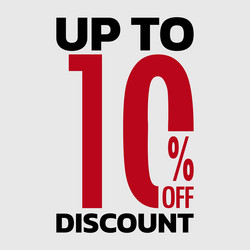 up to 10 percentage off sale vector