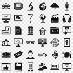 web site icons set simple style vector image