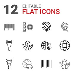 12 logistics icons vector