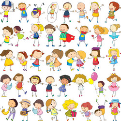 Jumping children Royalty Free Vector Image - VectorStock