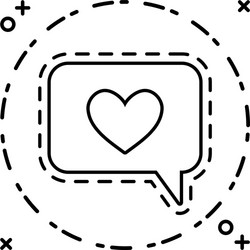 Patch speech bubble with heart vector