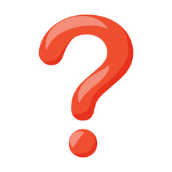 red question mark semi flat color object vector