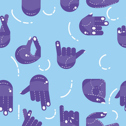 Seamless pattern background with different hand vector