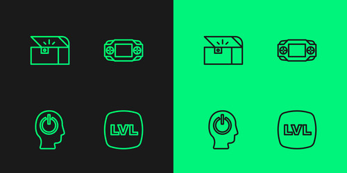 set line level game power button chest vector image