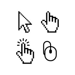 computer mouse cursor pointer click icons set vector image