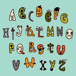 freaky characters full alphabet vector