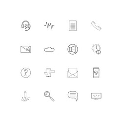 internet of things simple linear icons set vector image