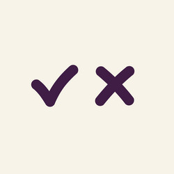 right and wrong check mark icons vector image