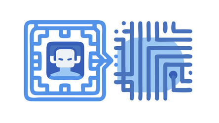 robotic integrated circuit for ai systems design vector image
