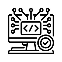 algorithm testing line icon linear style sign vector image