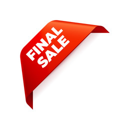 red corner ribbon final sale vector