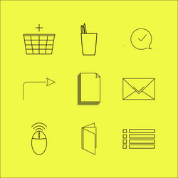 web linear icon set simple outline icons vector image